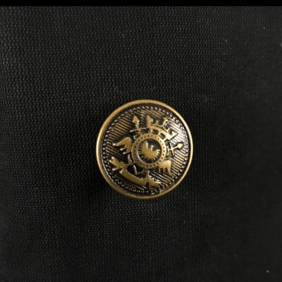 🖤 H&M Military Fitted Black Jean Jacket S/2 - Picture 5 of 7